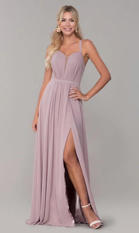 Long Sleeveless Prom Dress with Pleating sold by PromGirl