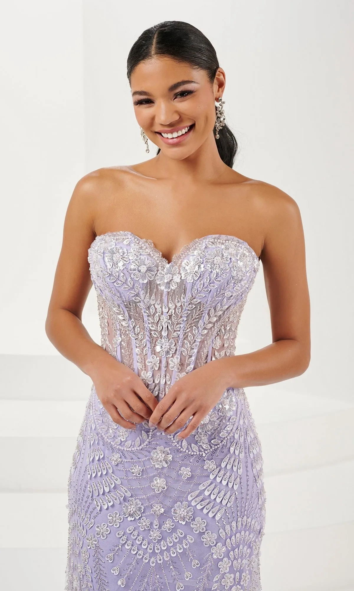 Tiffany Strapless Beaded Mermaid Prom Dress 16103 sold by PromGirl product image thumbnail 3
