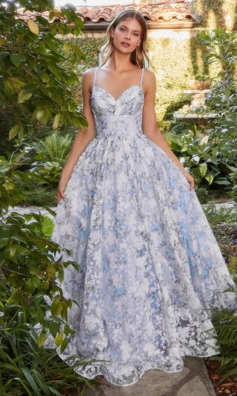 Lace-Up Long Floral Prom Ball Gown A1132 sold by PromGirl