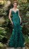 Emerald Green Long Prom Dress with Feathers A1171 sold by PromGirl