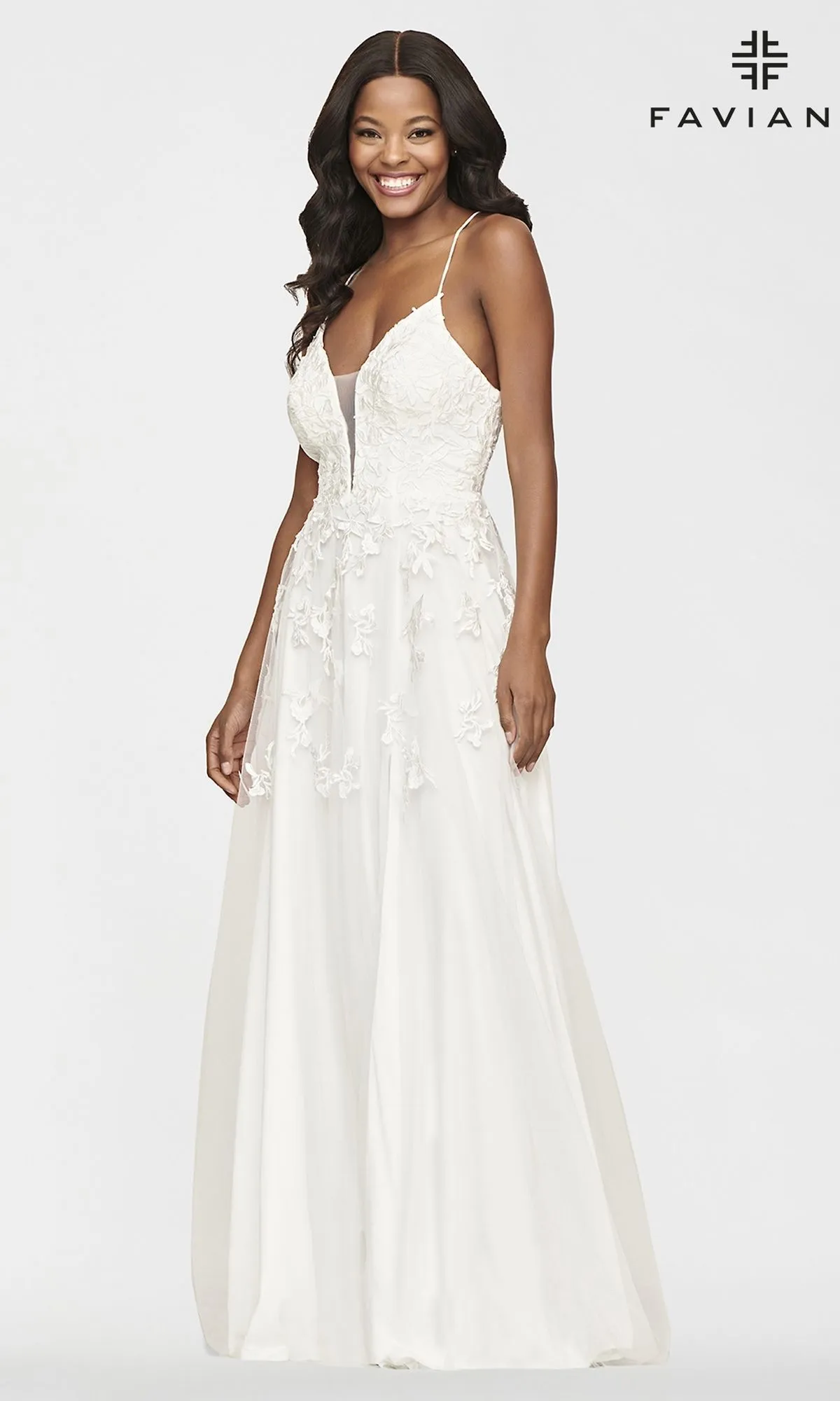 Faviana Embroidered A-Line Long Prom Dress sold by PromGirl product image thumbnail 3