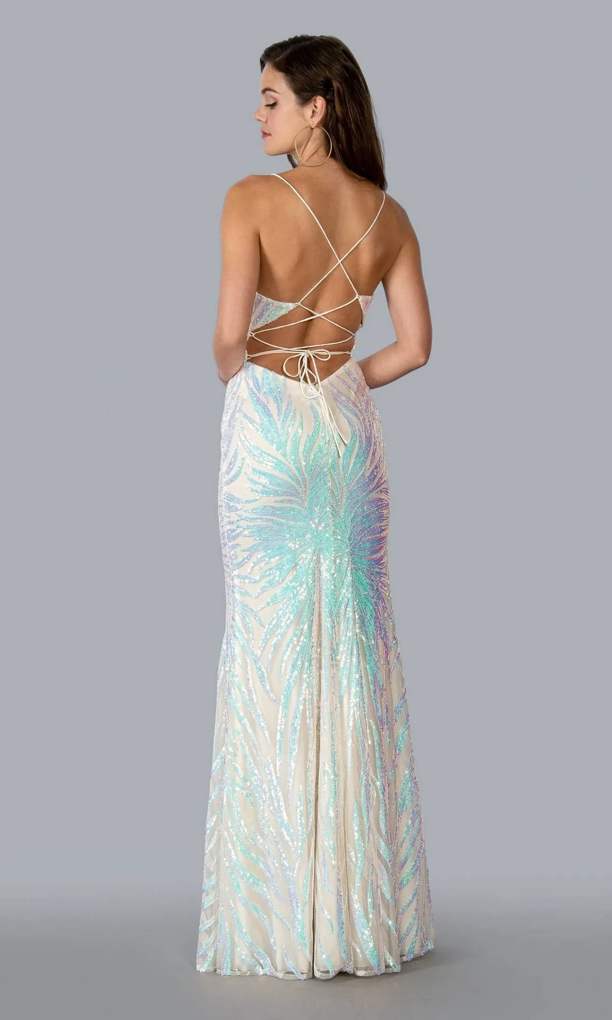 Sequin-Print Long Formal Dress 23138 sold by PromGirl product image thumbnail 2