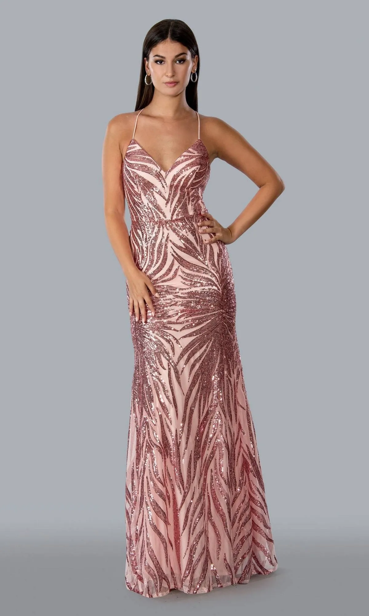 Sequin-Print Long Formal Dress 23138 sold by PromGirl