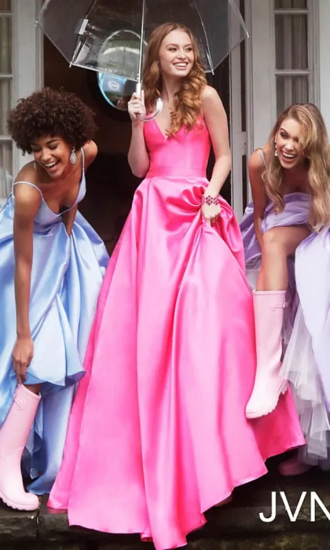 JVN by Jovani Satin Prom Ball Gown JVN66673 sold by PromGirl