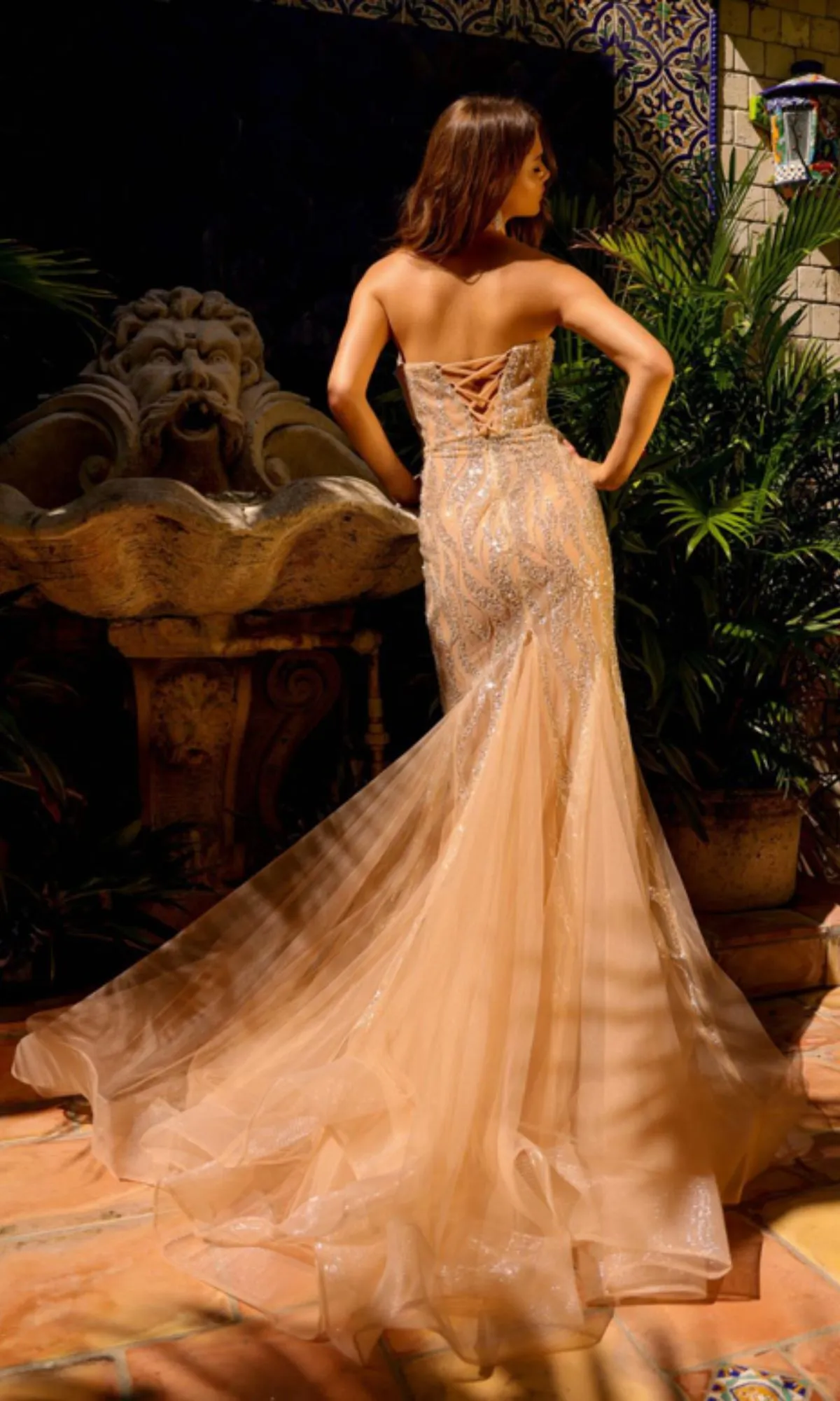 Amelia Couture Champagne Mermaid Prom Dress AC0015 sold by PromGirl product image thumbnail 2