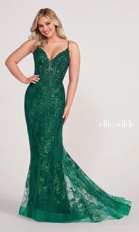 Embroidered-Lace Ellie Wilde Prom Dress EW34061 sold by PromGirl