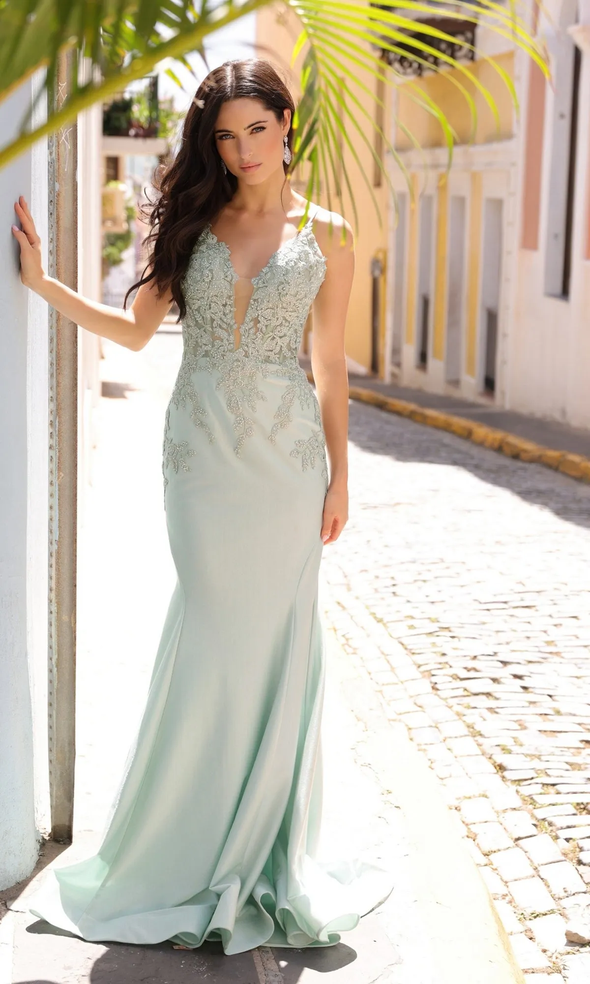 Lace-Up Embroidered Bodice Long Prom Dress G1364 sold by PromGirl product image thumbnail 4