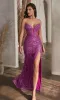 Strapless Long Sequin Prom Dress: Ladivine CD0227 sold by PromGirl
