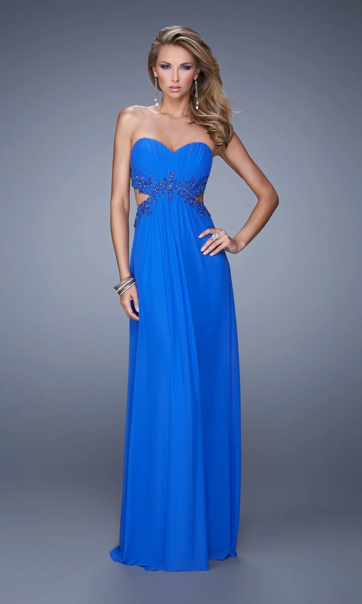 Strapless Cut-Out La Femme Jersey Prom Dress 20826 sold by PromGirl