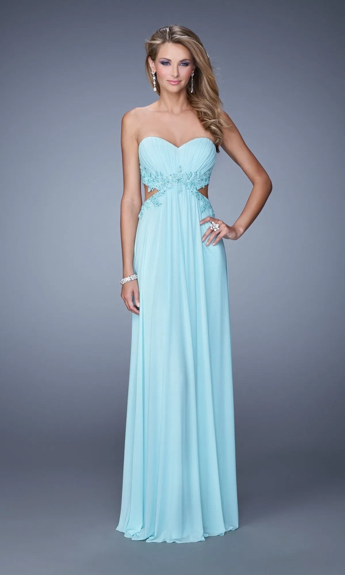 Strapless Cut-Out La Femme Jersey Prom Dress 20826 sold by PromGirl product image thumbnail 3
