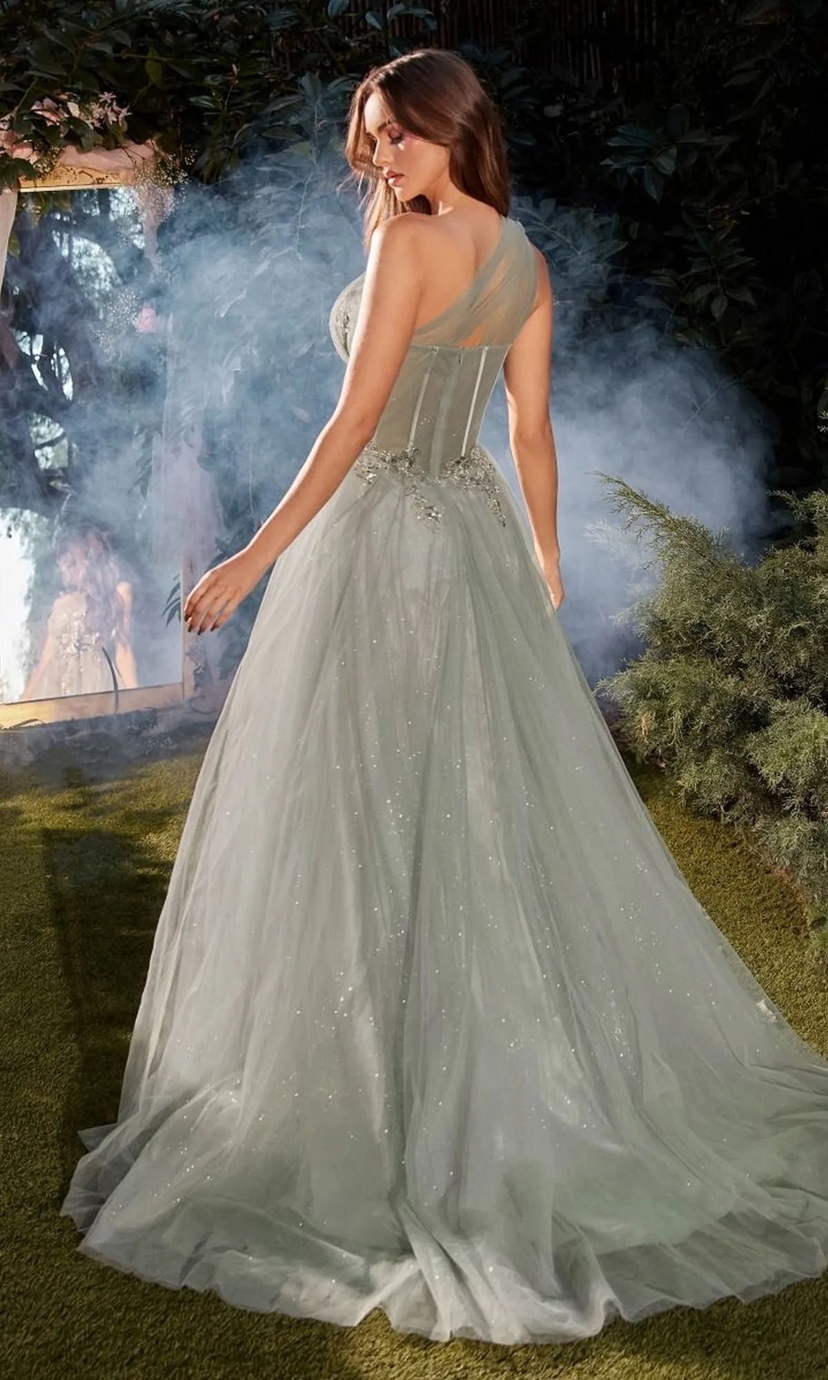 Sage Green Long Prom Gown: Andrea and Leo A1259 sold by PromGirl product image thumbnail 2