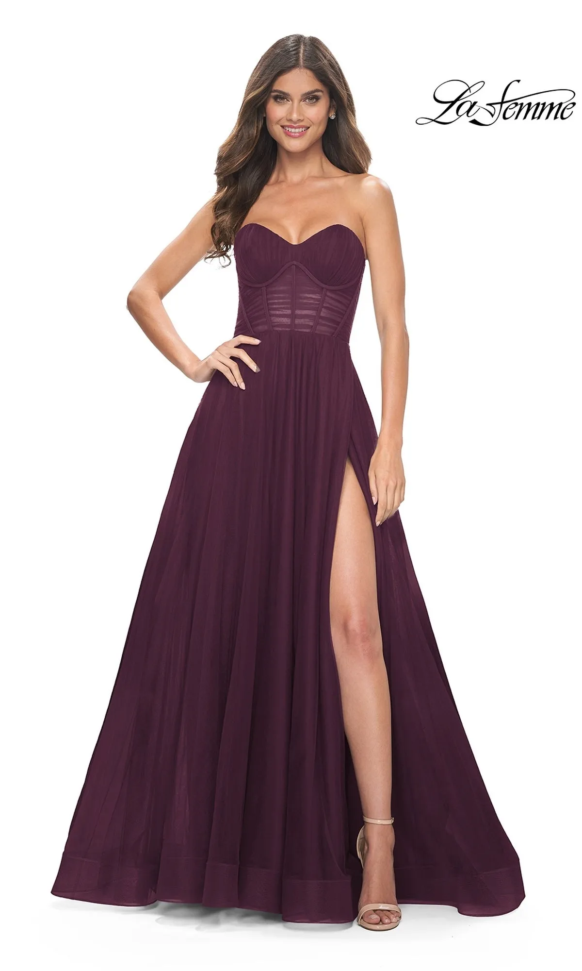 La Femme Strapless Long A-Line Prom Dress 31971 sold by PromGirl product image thumbnail 4