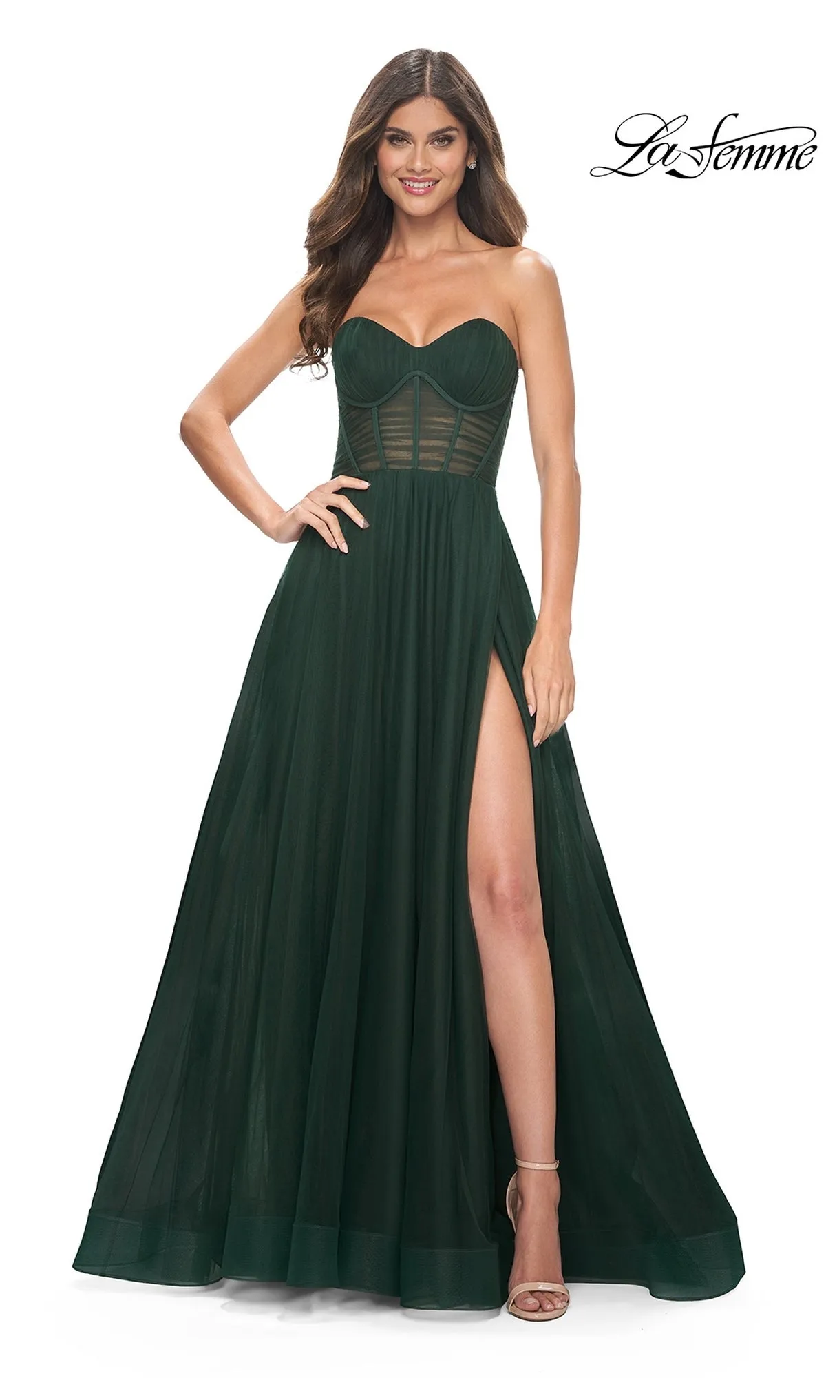 La Femme Strapless Long A-Line Prom Dress 31971 sold by PromGirl