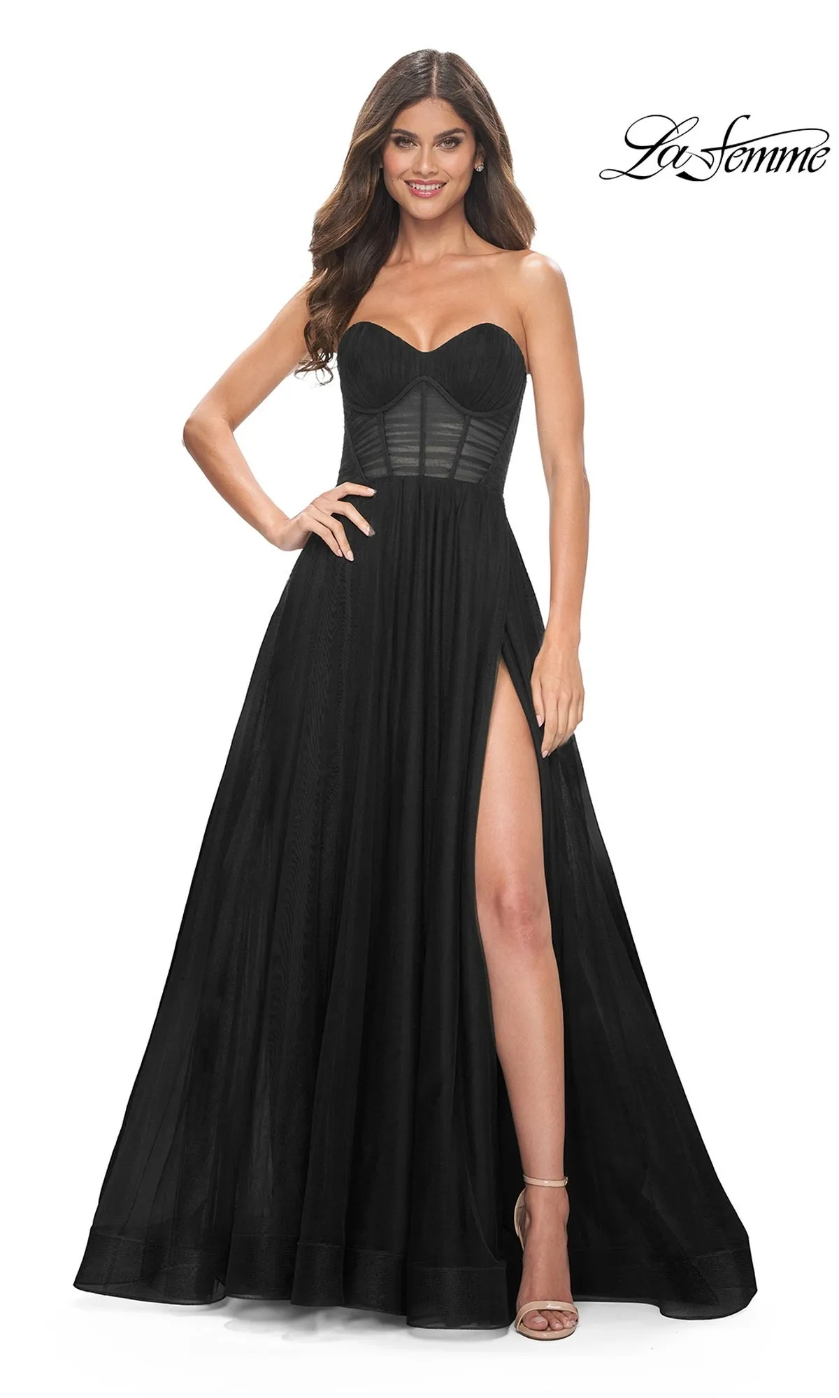 La Femme Strapless Long A-Line Prom Dress 31971 sold by PromGirl product image thumbnail 3