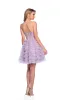 Dave and Johnny Ruffled Purple Hoco Dress 11766 sold by PromGirl