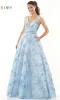 Sheer-Waist Glitter-Print Long Prom Dress 2990 sold by PromGirl