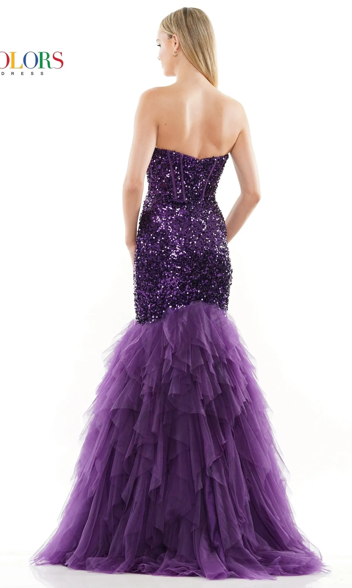 Strapless Long Sequin Mermaid Prom Dress 3202 sold by PromGirl product image thumbnail 2