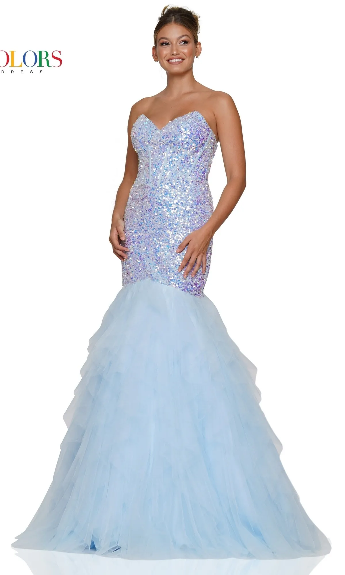 Strapless Long Sequin Mermaid Prom Dress 3202 sold by PromGirl product image thumbnail 4
