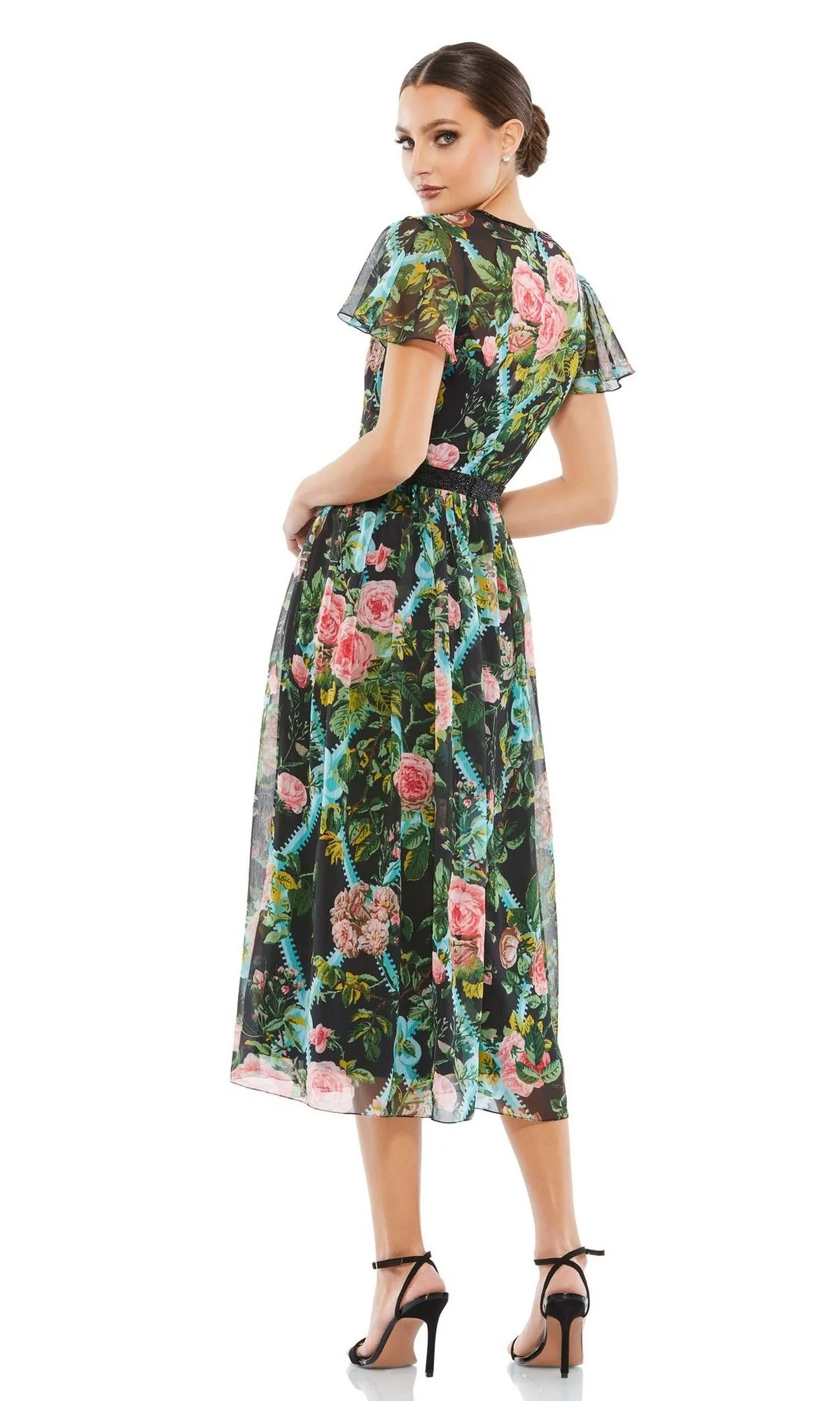 Print Midi Wedding-Guest Dress: Mac Duggal 9149 sold by PromGirl product image thumbnail 2