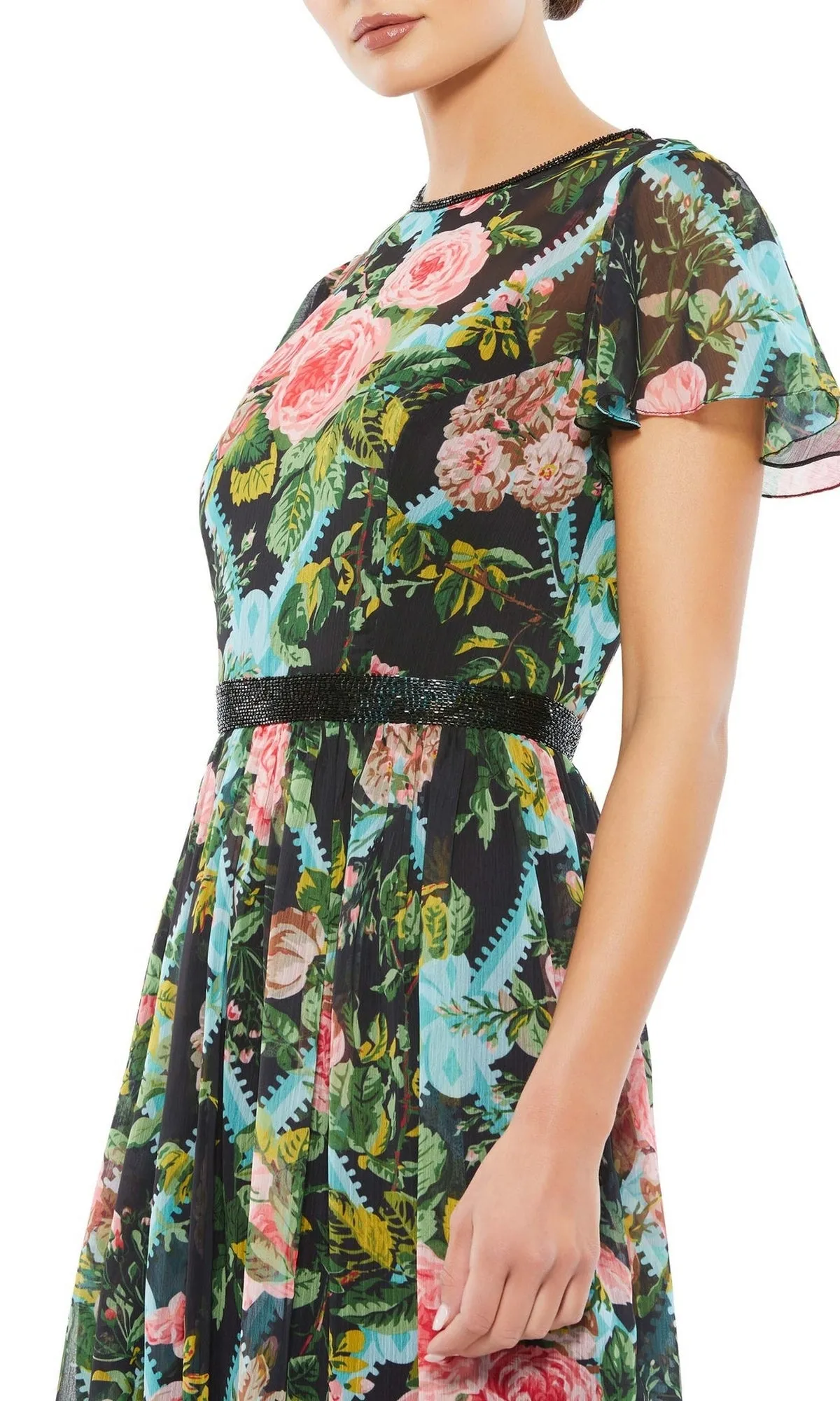 Print Midi Wedding-Guest Dress: Mac Duggal 9149 sold by PromGirl product image thumbnail 3