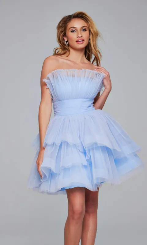Jovani Strapless Short Ruffled Hoco Dress 42340 sold by PromGirl