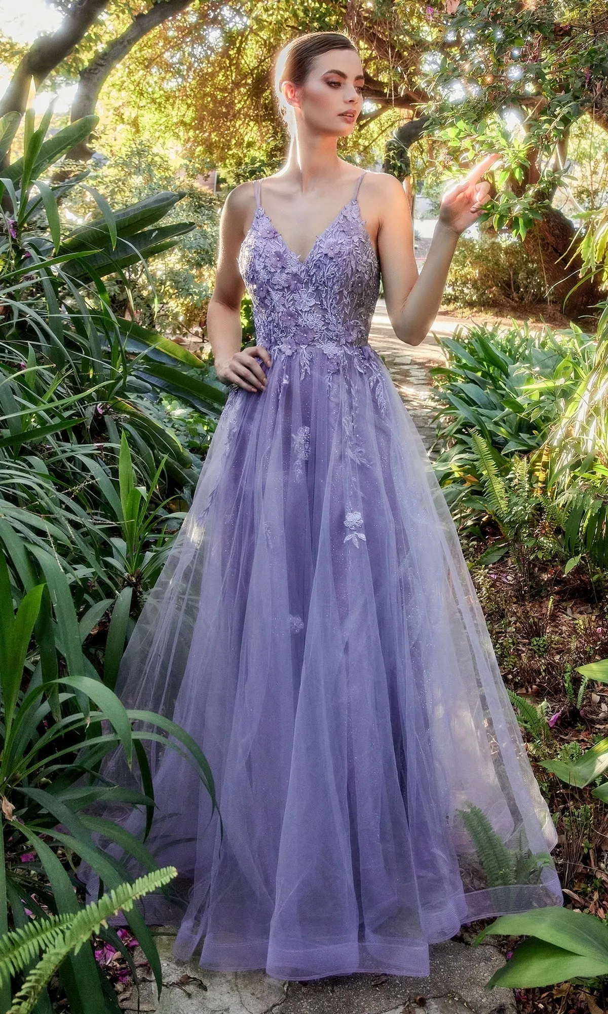 Floral-Embroidered Long A-Line Prom Gown A1191 sold by PromGirl product image thumbnail 3