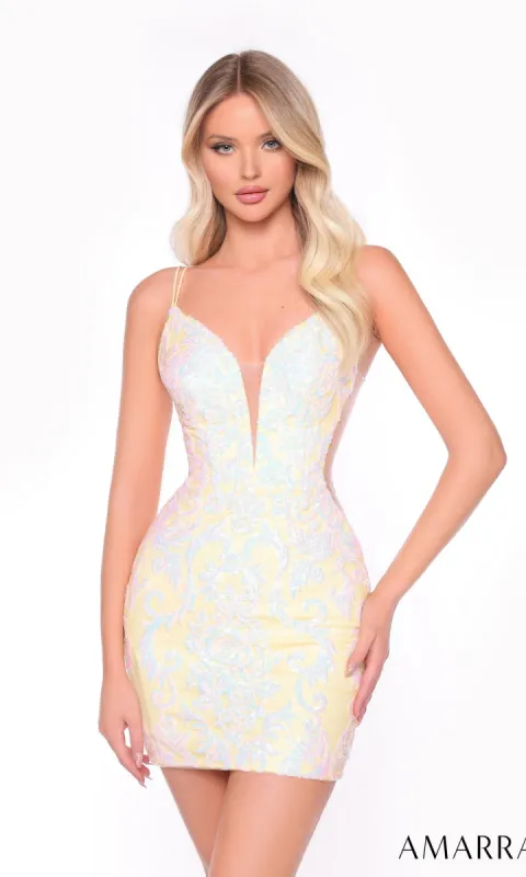 Short Homecoming Dress 88078 by Amarra sold by PromGirl