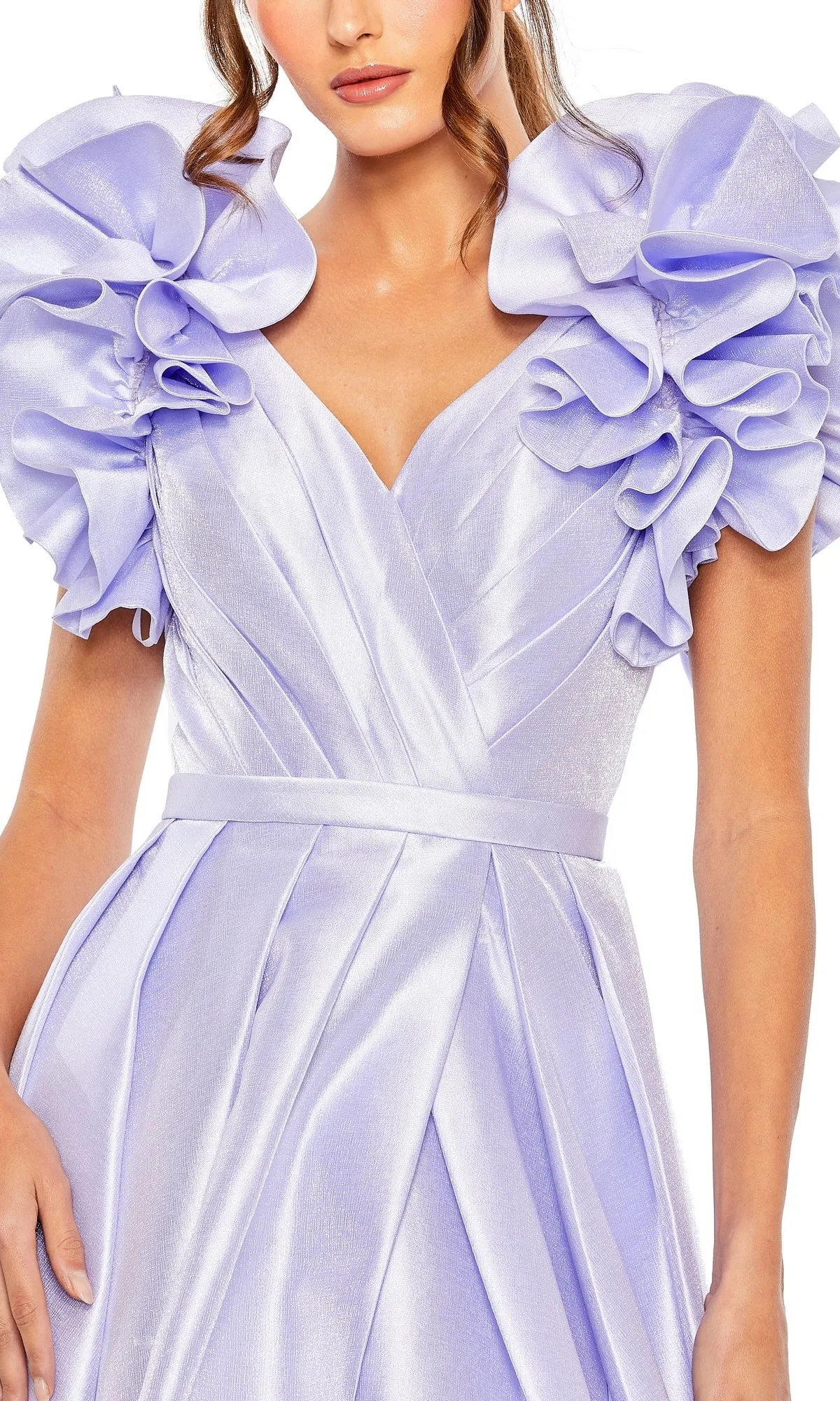 Ruffle-Sleeve Long Formal Dress: Mac Duggal 20522 sold by PromGirl product image thumbnail 3