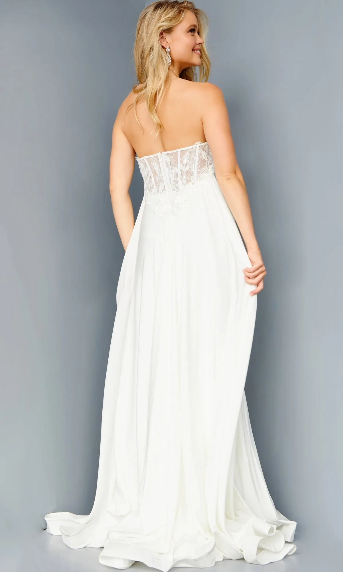 Strapless Sweetheart Gown With Sheer Corset Back sold by PromGirl product image thumbnail 2
