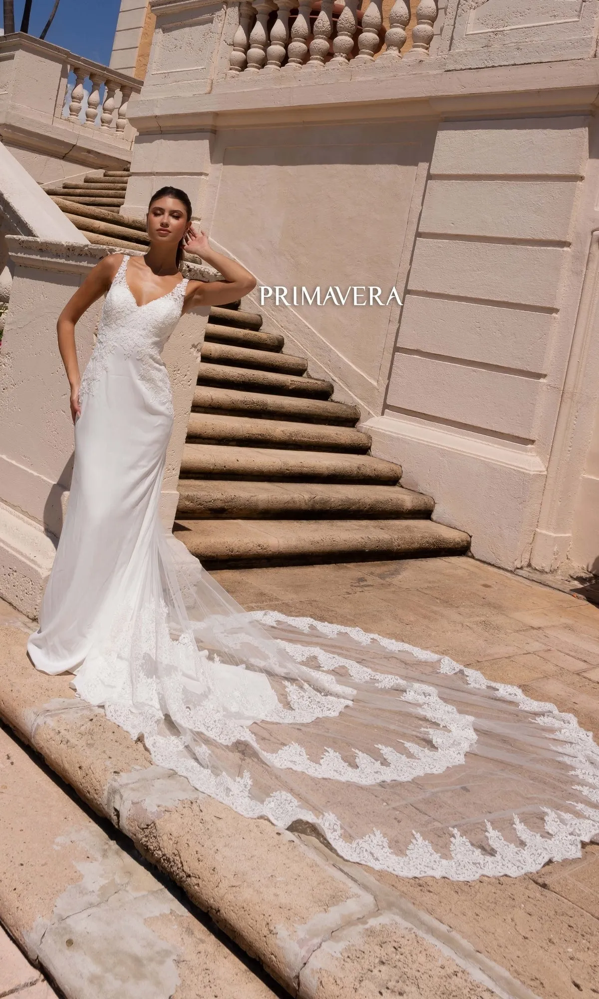 Long Wedding Dress 11139 by Primavera sold by PromGirl product image thumbnail 4