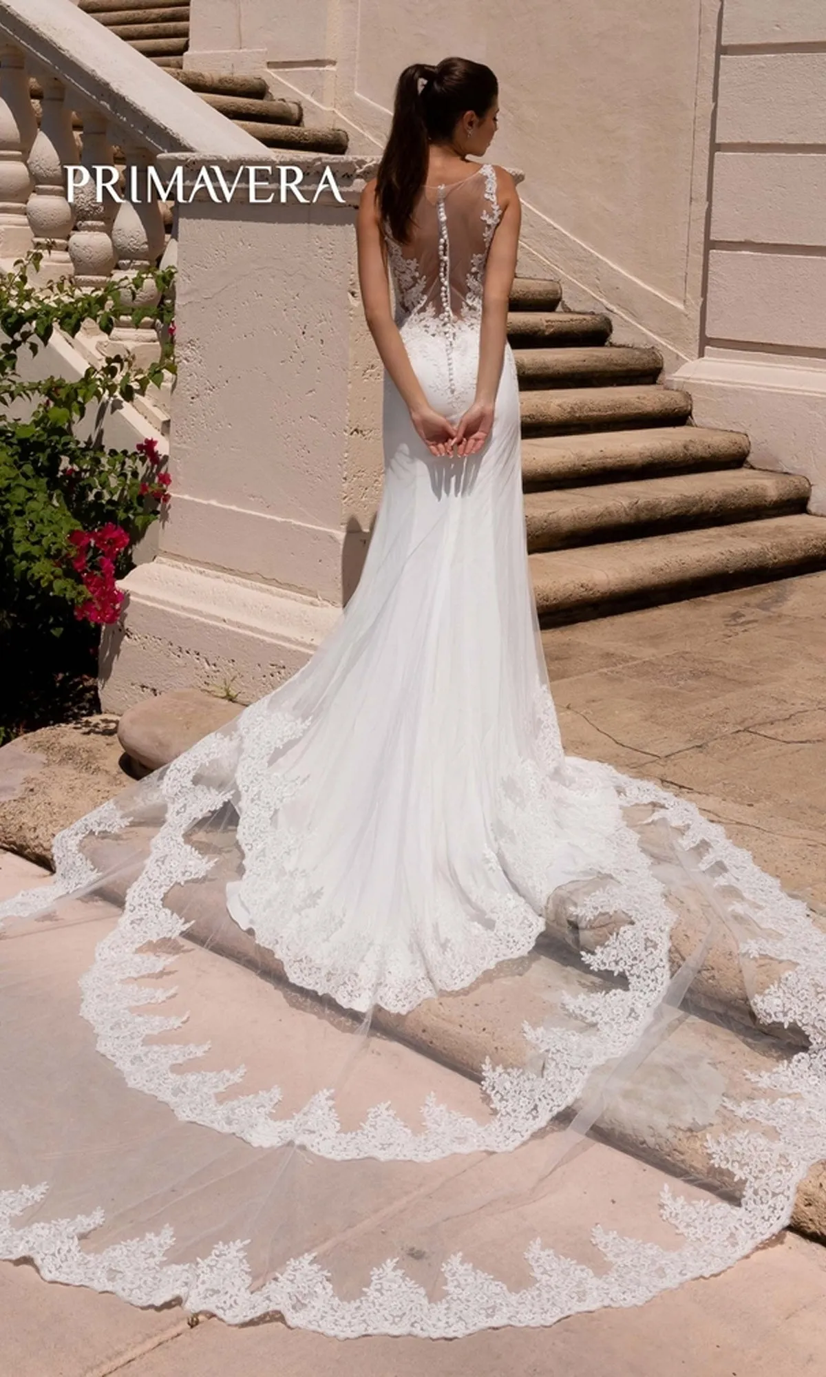 Long Wedding Dress 11139 by Primavera sold by PromGirl product image thumbnail 2