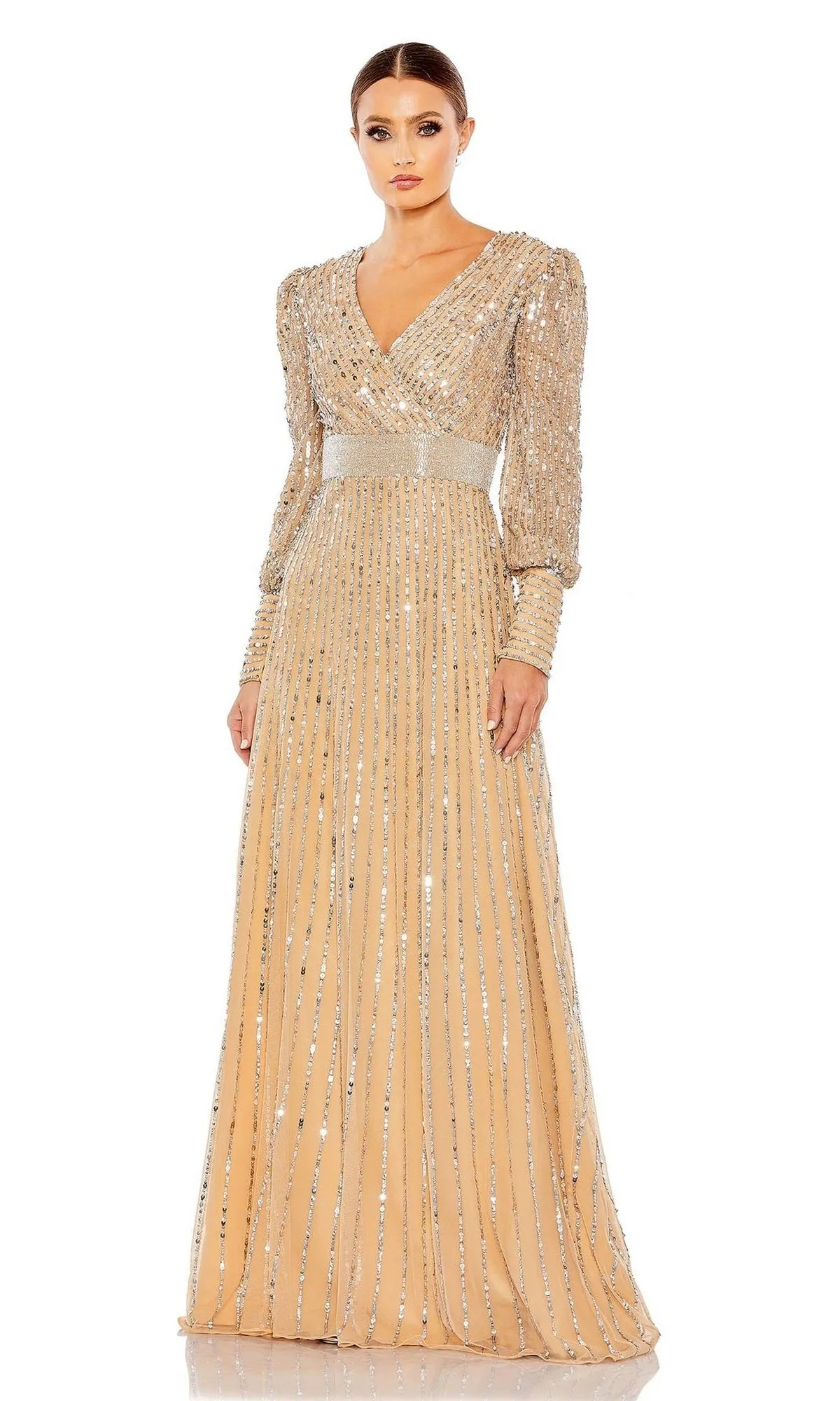 Long Sleeve Sequin Formal Dress: Mac Duggal 5720 sold by PromGirl product image thumbnail 3