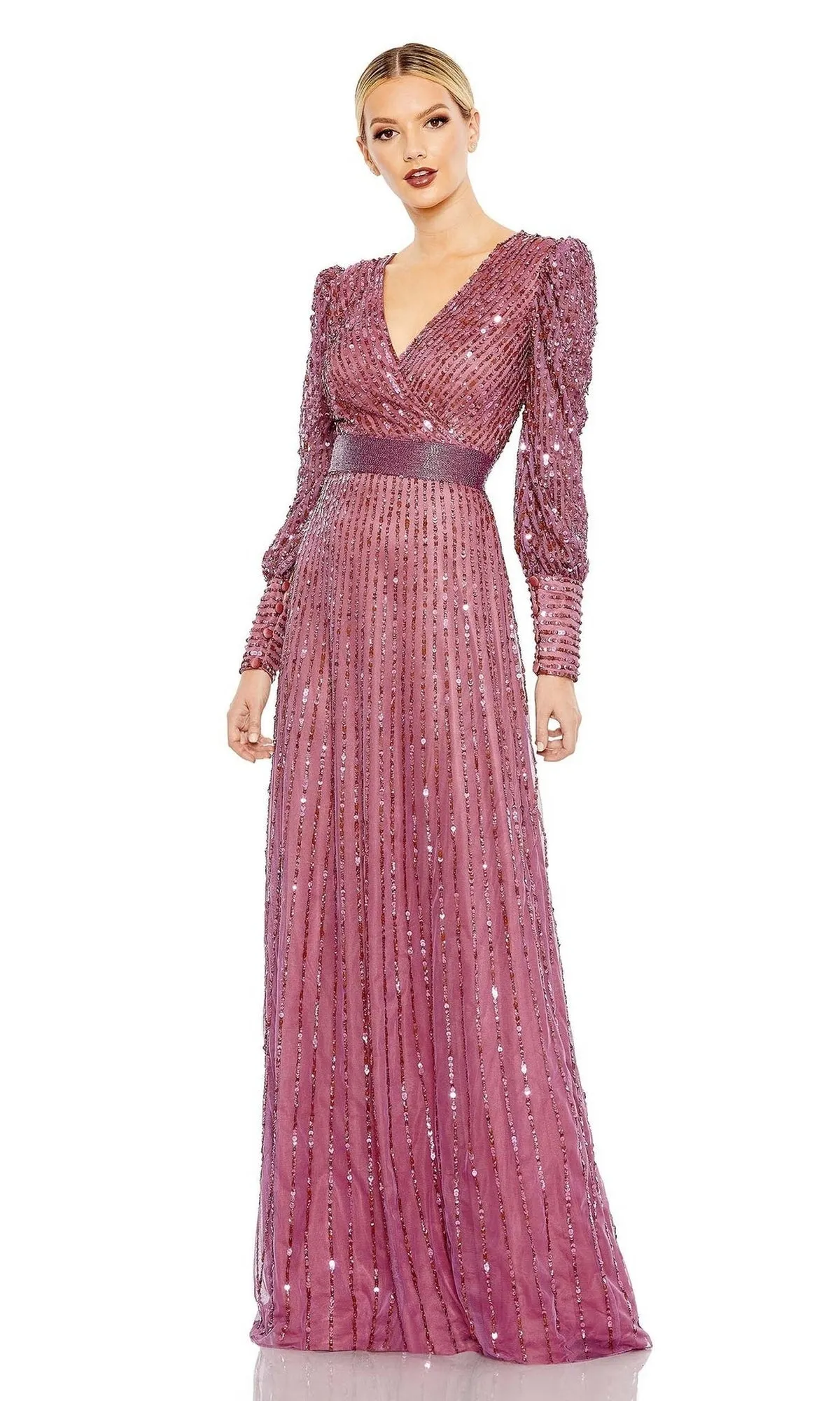 Long Sleeve Sequin Formal Dress: Mac Duggal 5720 sold by PromGirl