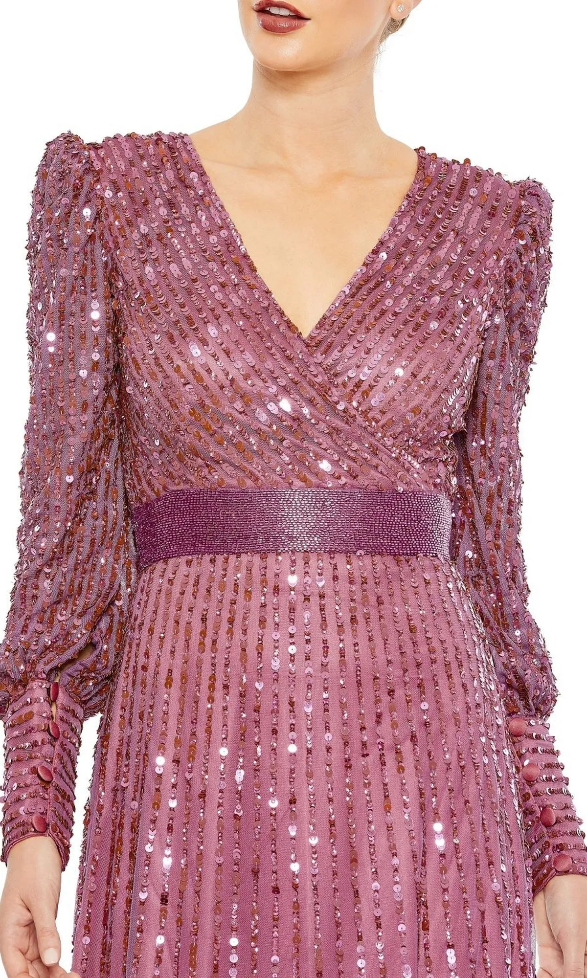 Long Sleeve Sequin Formal Dress: Mac Duggal 5720 sold by PromGirl product image thumbnail 4