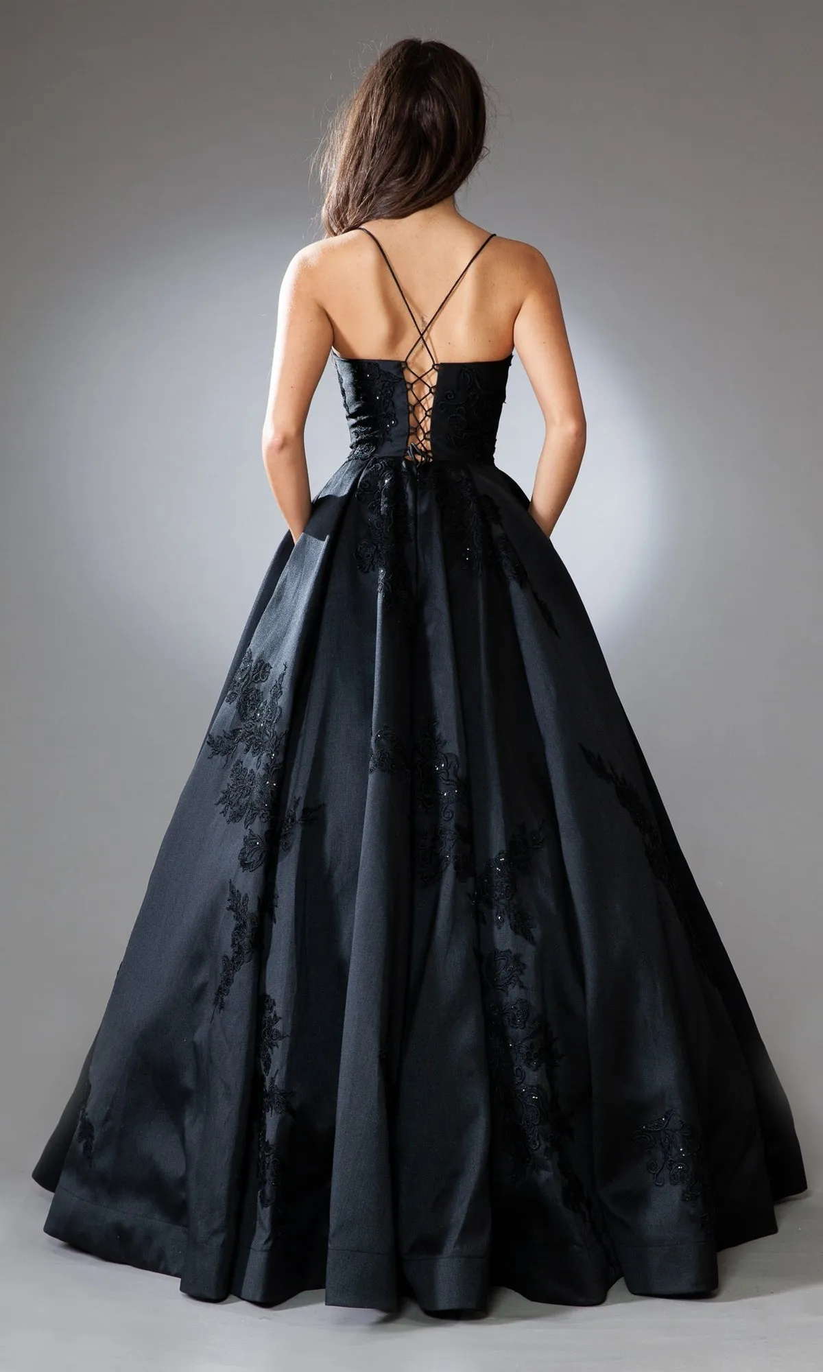 Lace-Up Long Embroidered Prom Ball Gown SU074 sold by PromGirl product image thumbnail 4