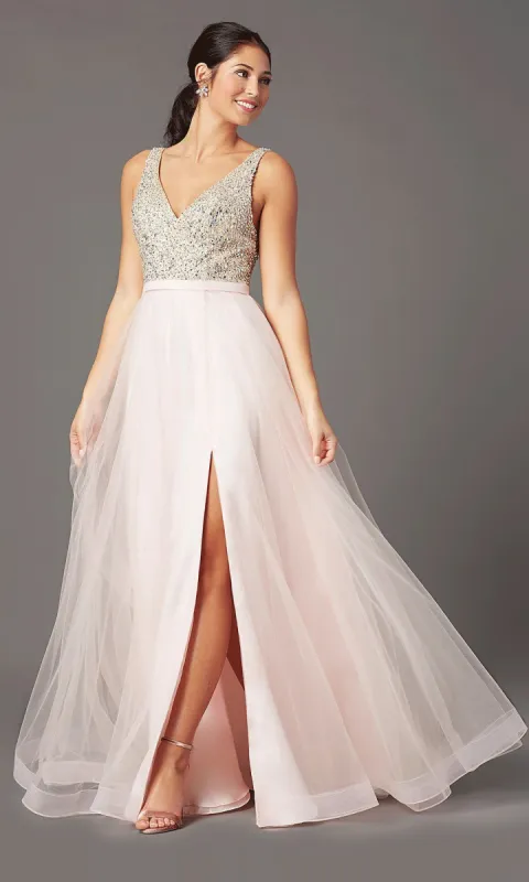 PromGirl Beaded-Bodice Long Formal Prom Dress sold by PromGirl