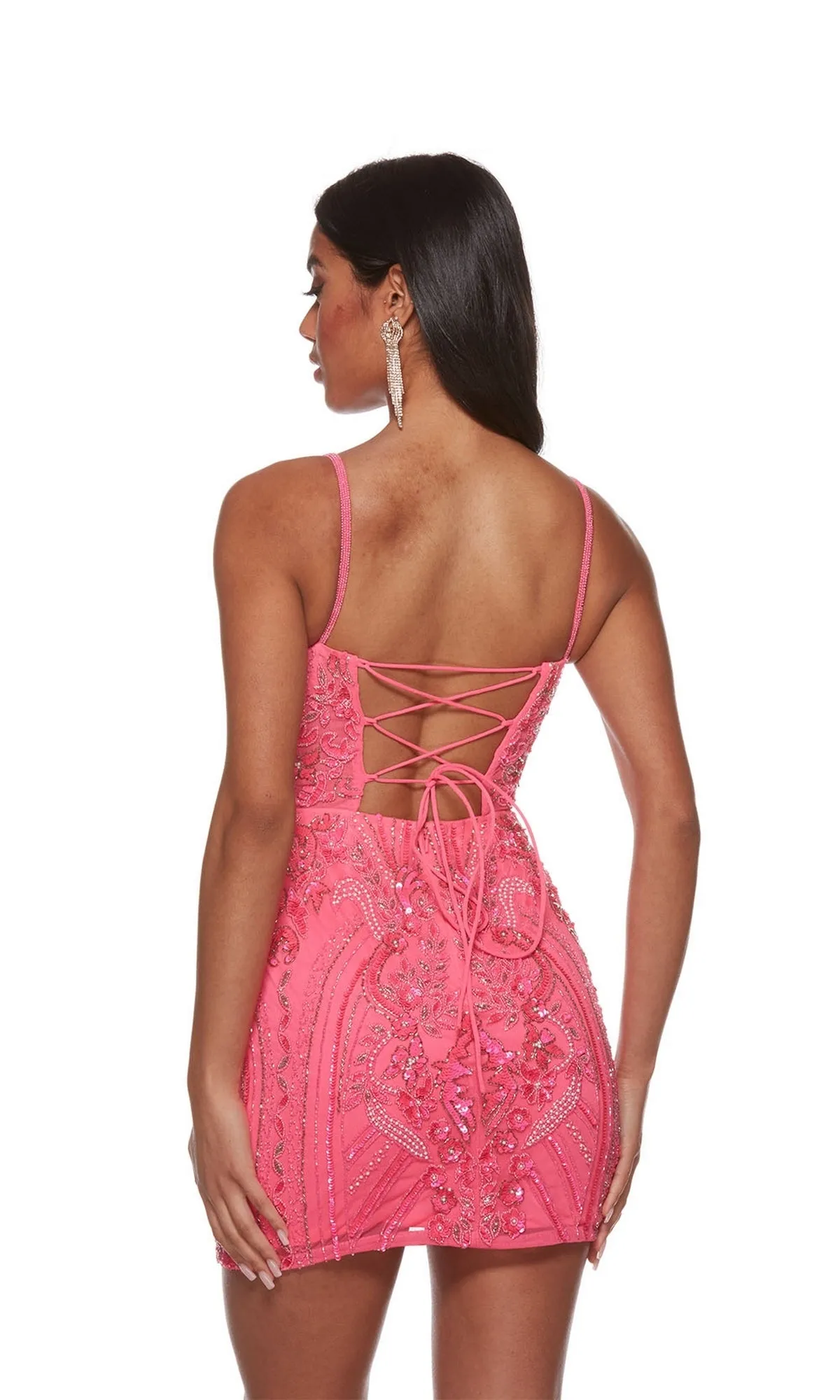 Corset-Back Short Beaded Bodycon Party Dress 4673 sold by PromGirl product image thumbnail 2