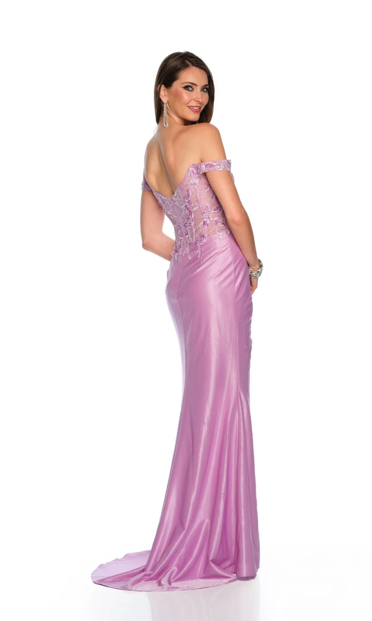 Dave and Johnny Long Lilac Purple Prom Dress 11240 sold by PromGirl product image thumbnail 2