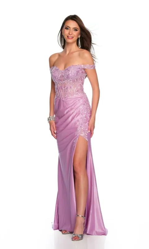 Dave and Johnny Long Lilac Purple Prom Dress 11240 sold by PromGirl