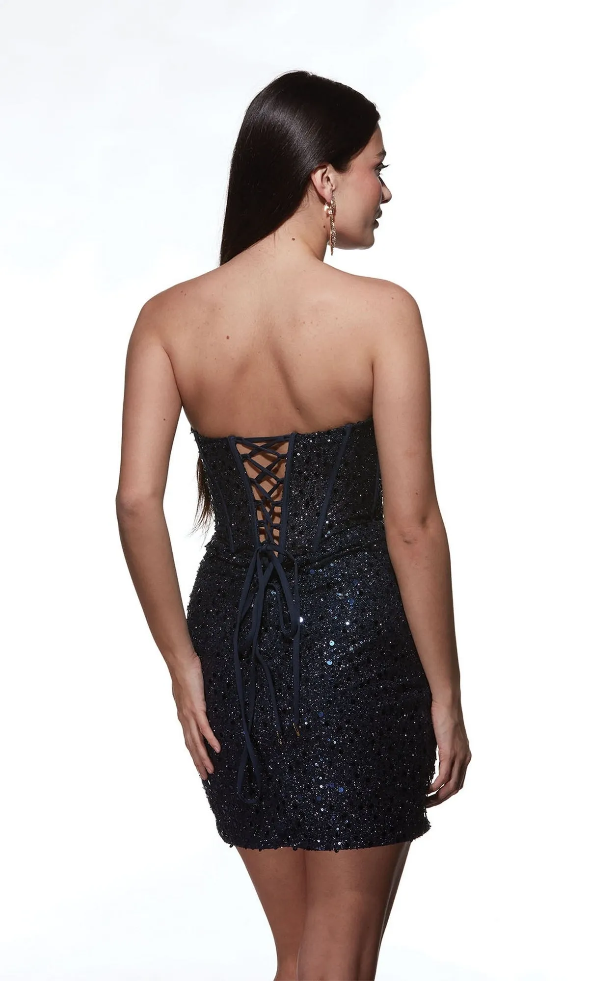 Alyce Strapless Short Glitter Hoco Dress 4827 sold by PromGirl product image thumbnail 2