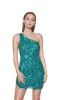 One-Shoulder Alyce Hand-Beaded Mini Dress 4641 sold by PromGirl