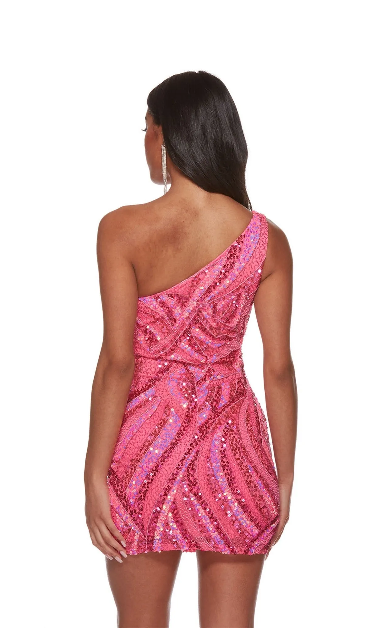 One-Shoulder Alyce Hand-Beaded Mini Dress 4641 sold by PromGirl product image thumbnail 2