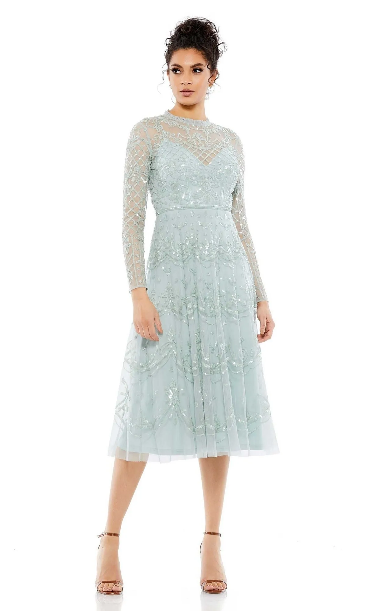 Knee Length Wedding Guest Dress 9142 by Mac Duggal sold by PromGirl