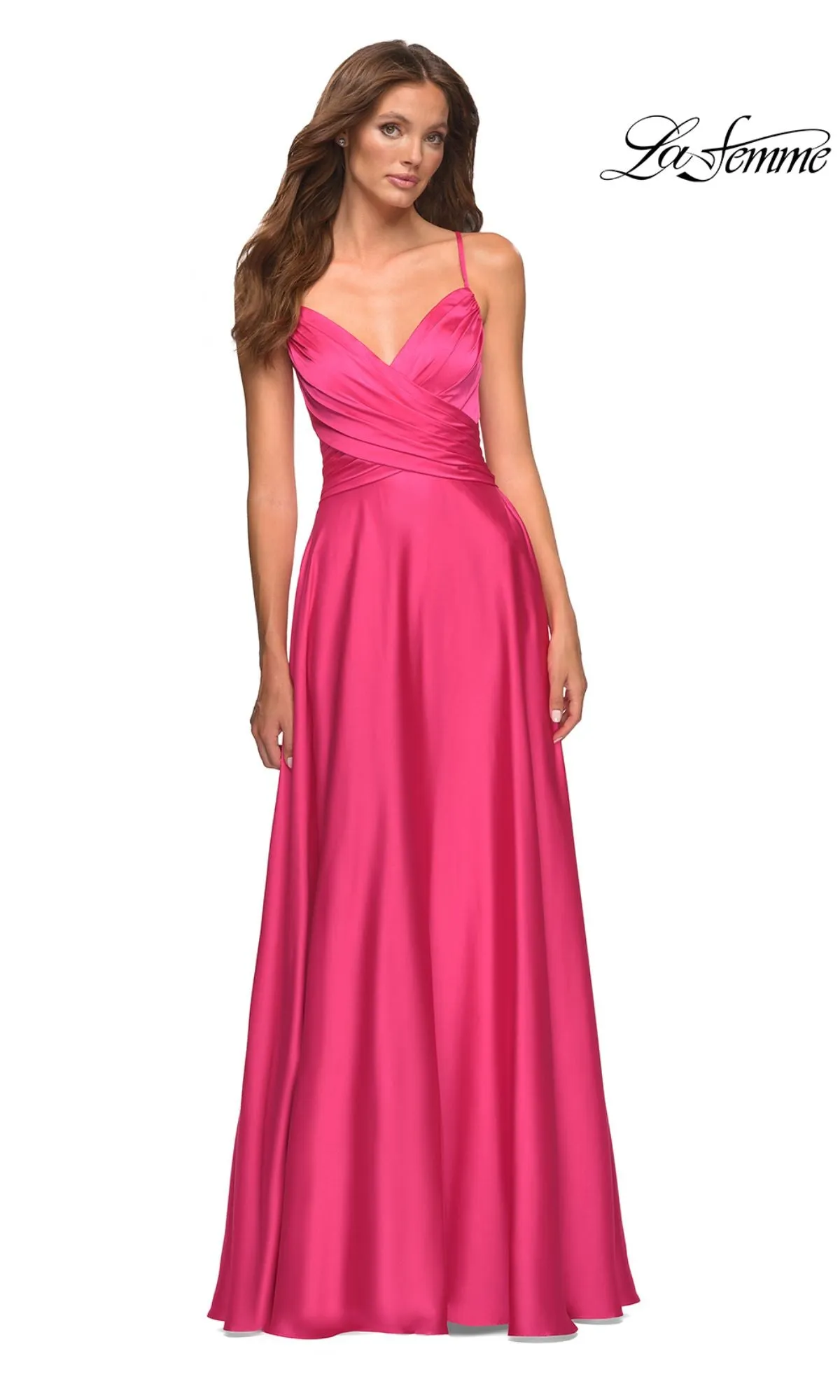 La Femme Backless Hot Pink Long Prom Dress sold by PromGirl product image thumbnail 3