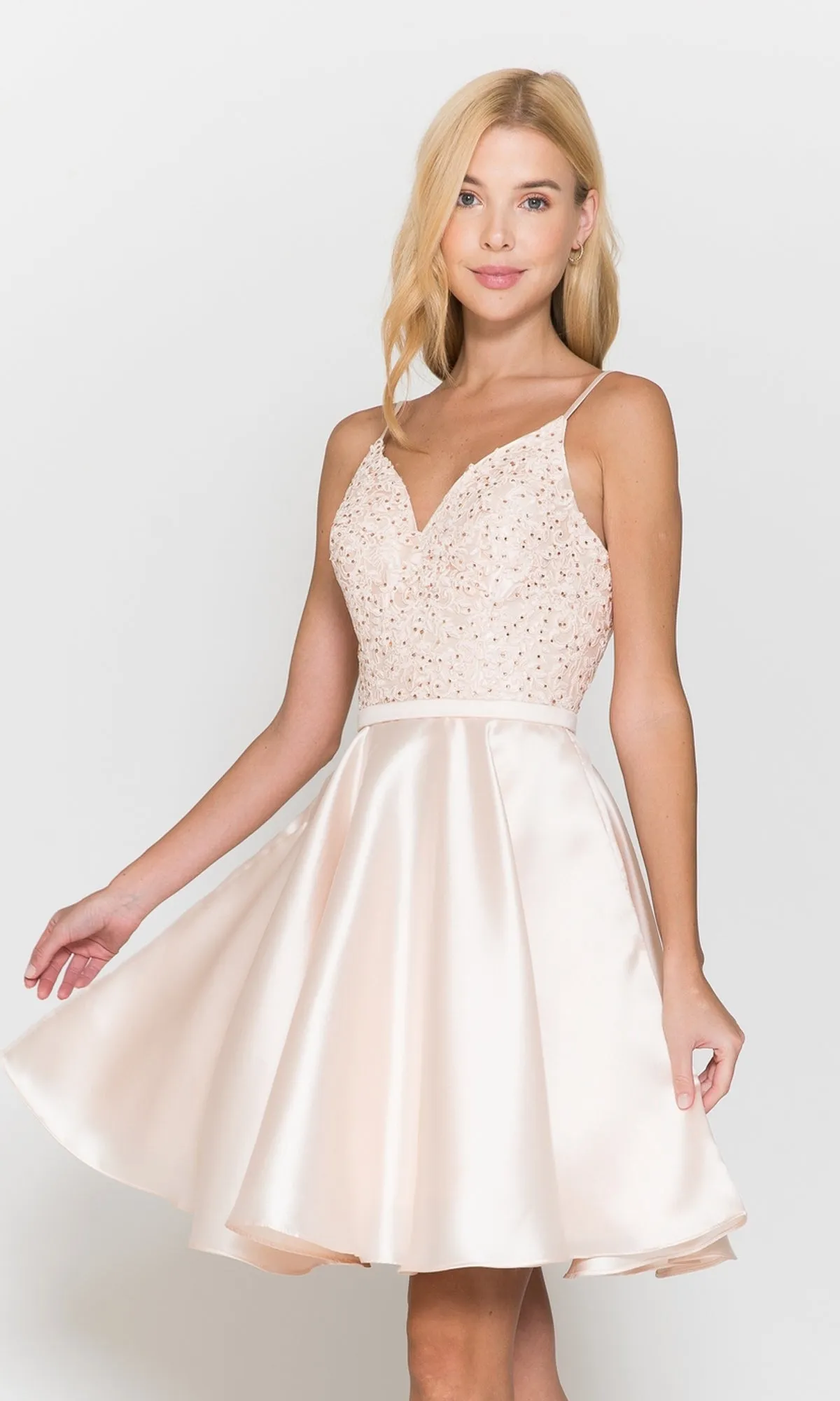 Short A-Line Homecoming Dress with Pockets 8694 sold by PromGirl product image thumbnail 3