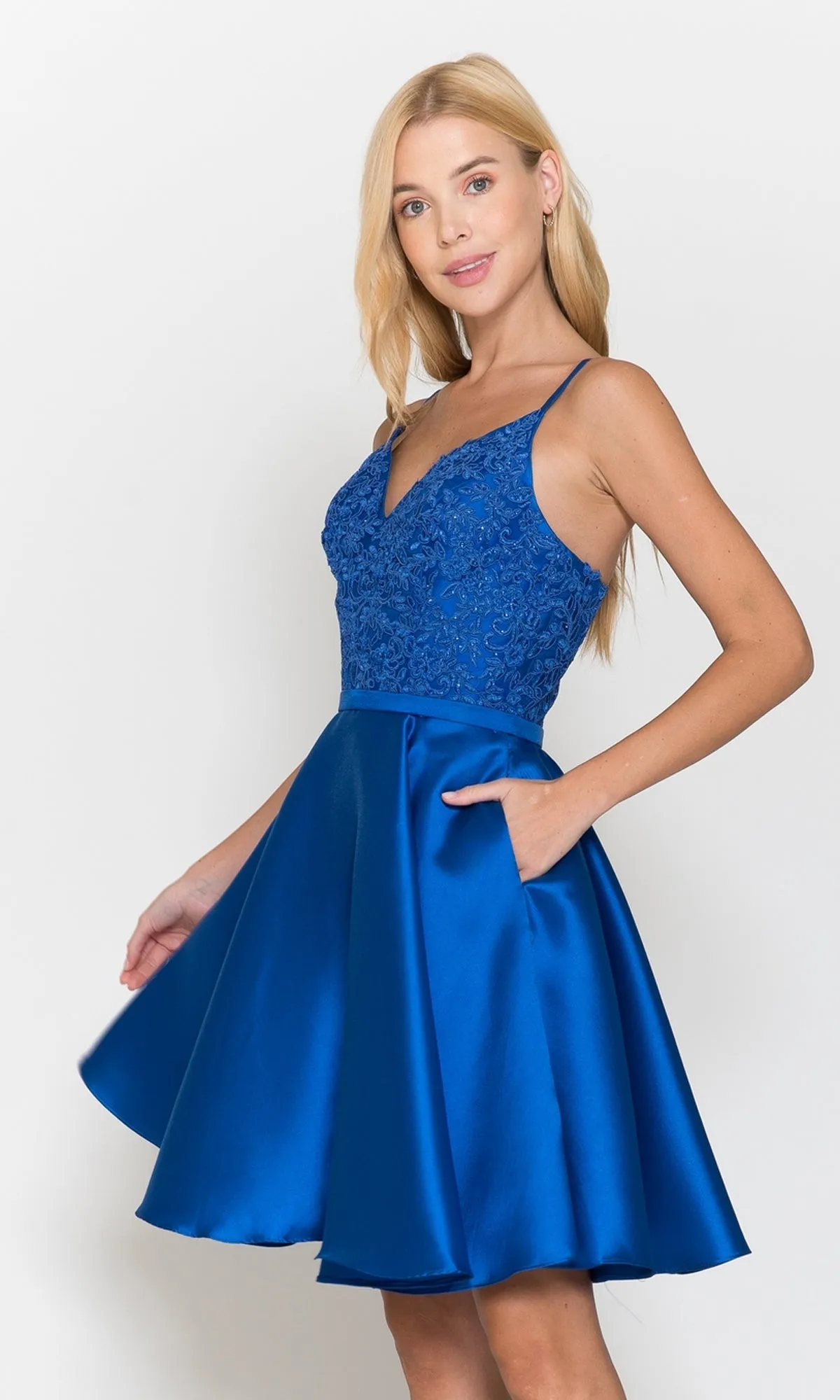 Short A-Line Homecoming Dress with Pockets 8694 sold by PromGirl product image thumbnail 5