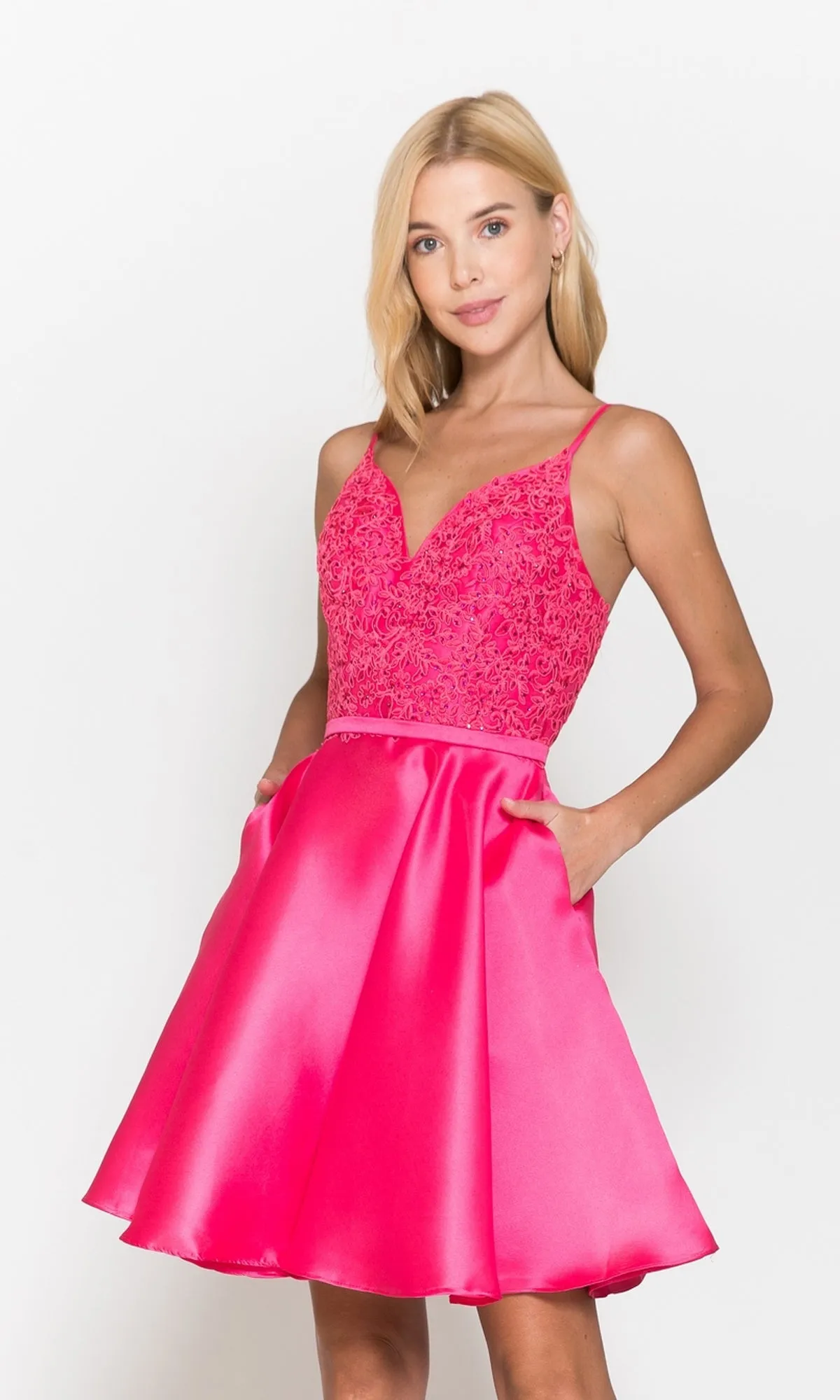 Short A-Line Homecoming Dress with Pockets 8694 sold by PromGirl product image thumbnail 4