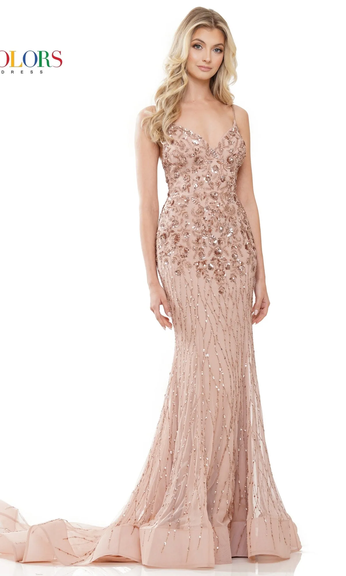 Long Black Beaded Prom Dress: Colors Dress 3152 sold by PromGirl product image thumbnail 3