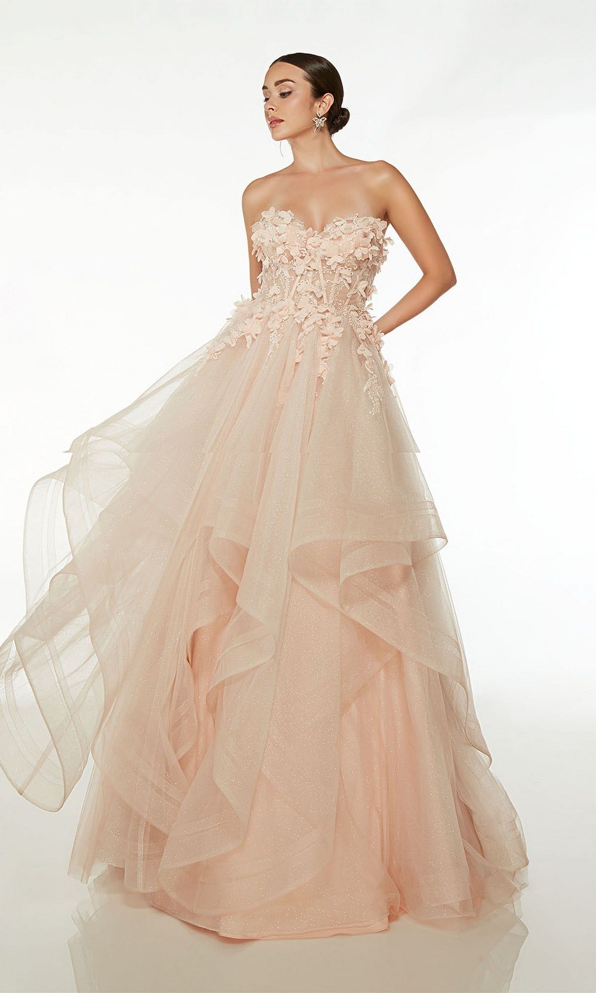Alyce Long Pink Off-the-Shoulder Prom Dress 61532 sold by PromGirl product image thumbnail 3
