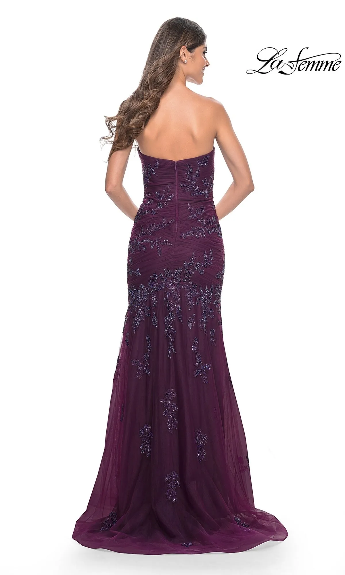 La Femme Strapless Long Mermaid Prom Dress 32121 sold by PromGirl product image thumbnail 2